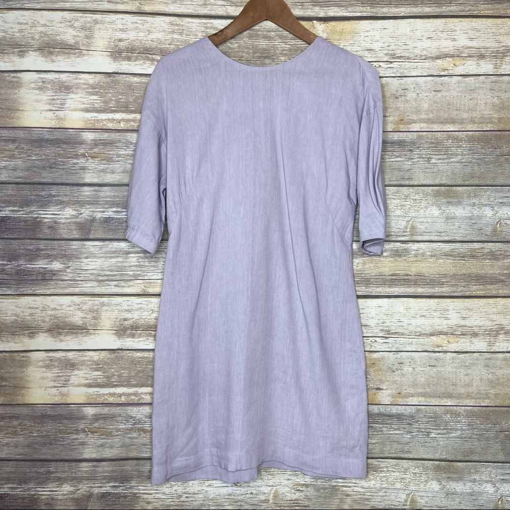 Aritzia Babaton 6 Tielo linen Puff-sleeve shift dress in Lavender